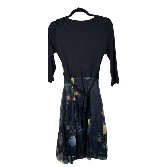 Seraphine Luxe Paityn Maternity Silk Wrap Dress Black Floral Size 2 - Picture 5 of 8